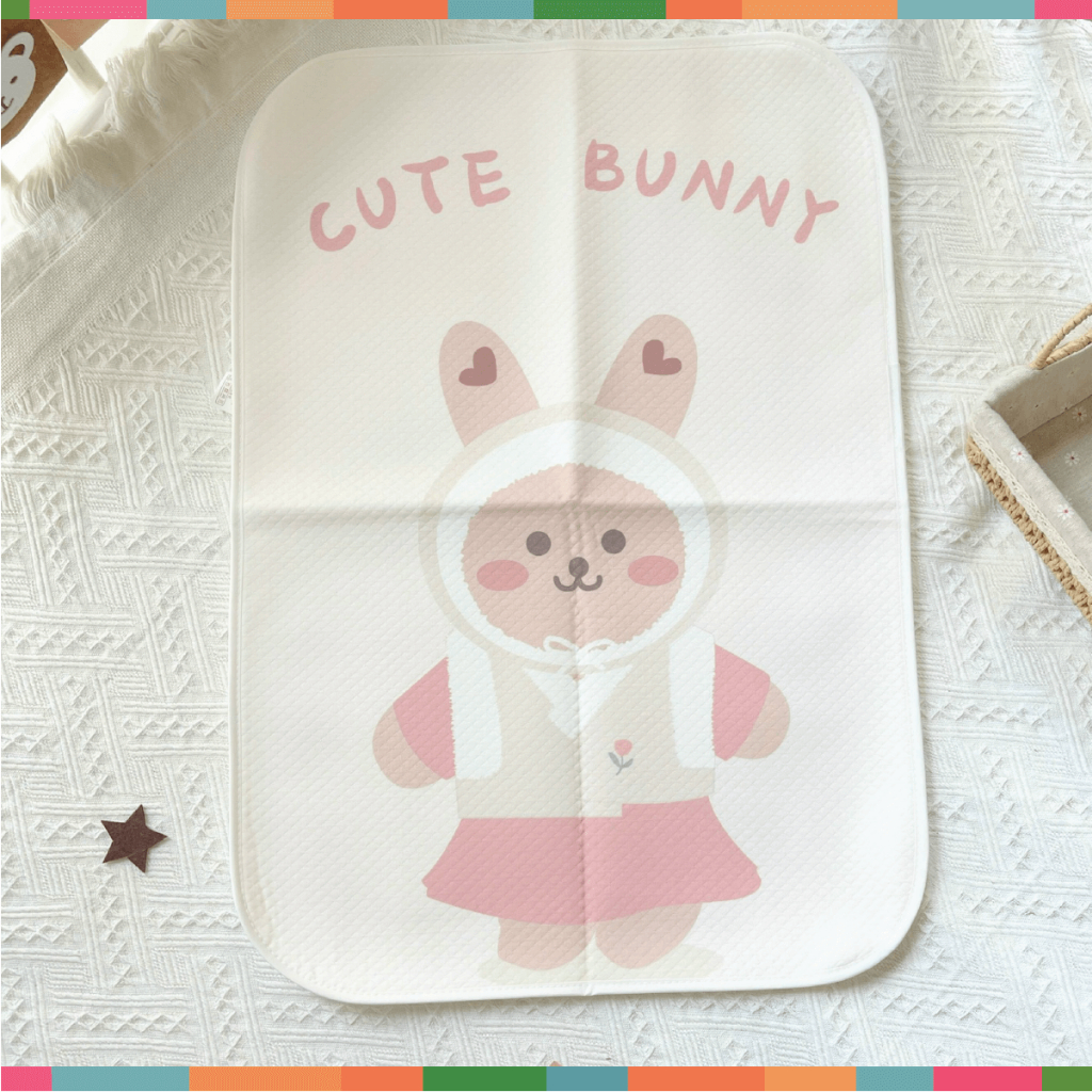 Miếng Lót chống thấm 4D MORRY cho bé sơ sinh thoáng khí, êm ái - in thước đo chiều cao(50x70cm) Đậu Đậu Store