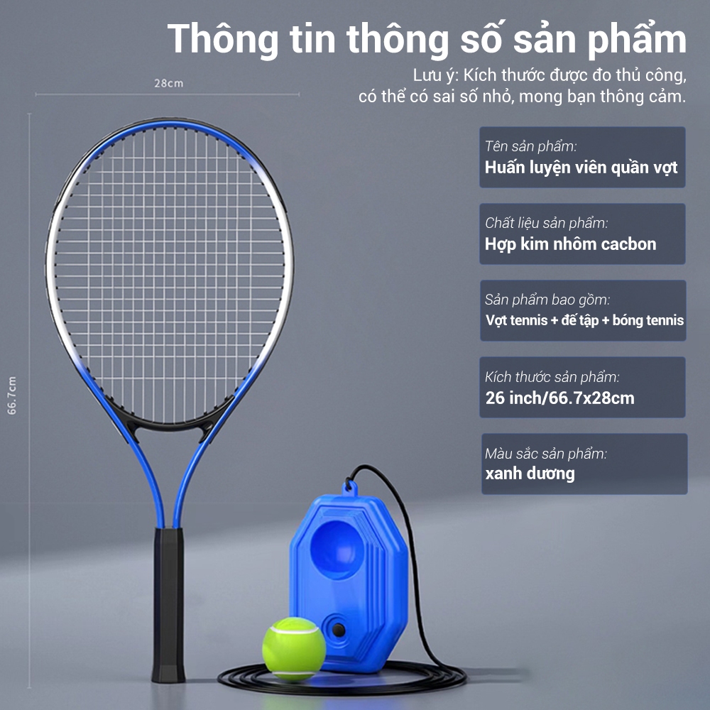 Ảnh OneTwoFit Bộ vợt tennis đàn hồi luyện tập Tập Tại Nhà Kèm Dây Đàn Hồi Và Đế Thể thao ngoài trời 3