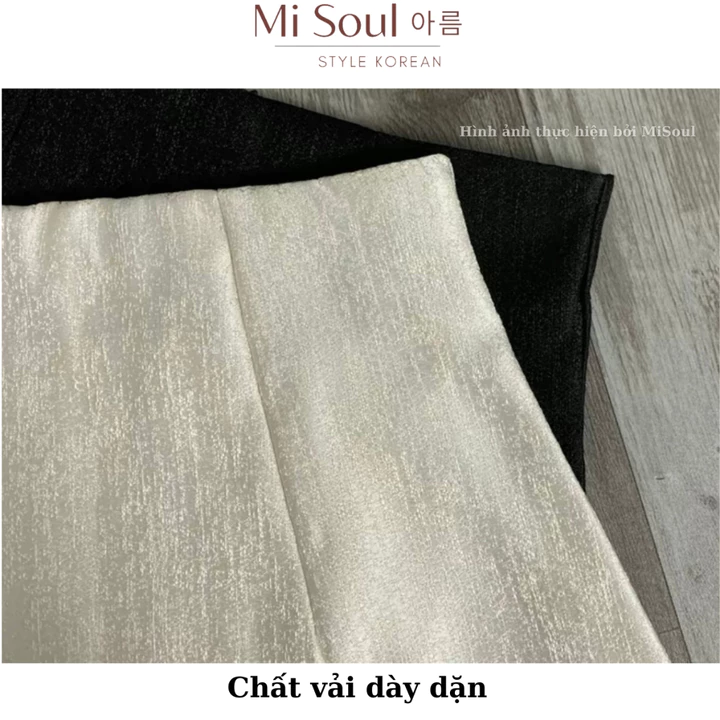 Chân Váy Tafta Xước MiSoul BigSize Dáng Chữ A Cạp Cao Khóa Kéo Giọt Lệ, Chân Váy Con Ong BigSize 252