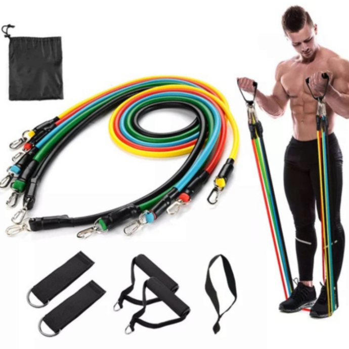 BỘ DÂY TẬP GYM 5 MÓN, DÂY KHÁNG LỰC ĐÀN HỒI, NGŨ SẮC TIỆN LỢI, Dễ Mang Theo Tập Mọi Lúc Mọi Nơi
