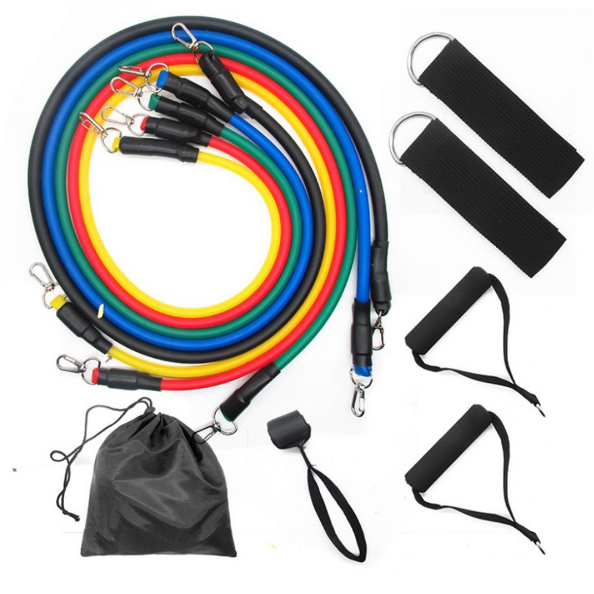 BỘ DÂY TẬP GYM 5 MÓN, DÂY KHÁNG LỰC ĐÀN HỒI, NGŨ SẮC TIỆN LỢI, Dễ Mang Theo Tập Mọi Lúc Mọi Nơi