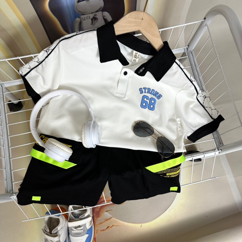 Áo polo cộc tay trẻ em size từ 15-50kg chất nhẹ mát