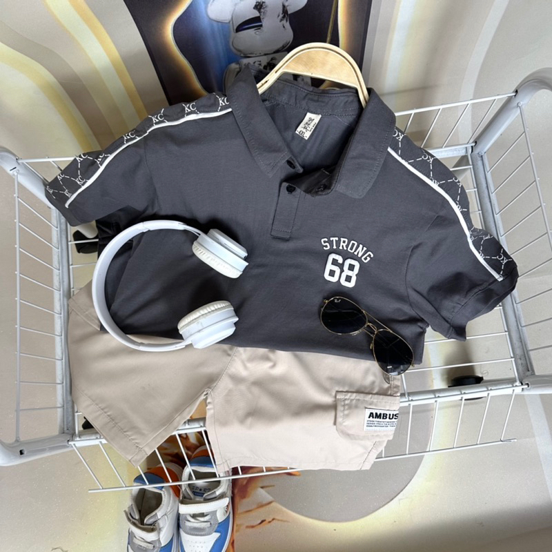Áo polo cộc tay trẻ em size từ 15-50kg chất nhẹ mát