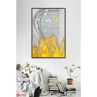 Tranh Treo Tường Trang Trí Phòng Khách, Phòng Làm Việc Phòng Ngủ Phong Cách Bắc Âu - Tranh Laminate Tráng Gương
