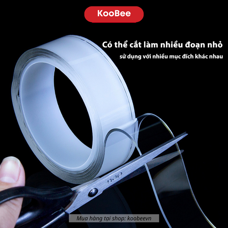 Cuộn Băng Dính 2 Mặt Trong Suốt Siêu Dính - Băng Keo Ma Thuật Dán Trên Mọi Bề Mặt Đa Năng Tiện Lợi  | 021