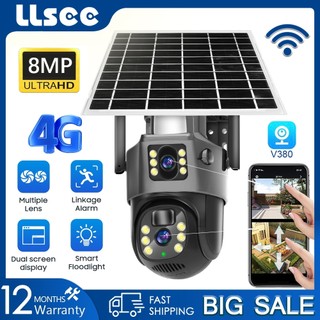 Camera Ngoài Trời Dùng Sim 4G Năng Lượng Mặt Trời, 2 Ống Kính, Xoay 360 Độ, Xem Trên Điện Thoại, Ipad, Siêu Nét