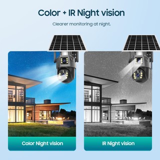 Camera Ngoài Trời Dùng Sim 4G Năng Lượng Mặt Trời, 2 Ống Kính, Xoay 360 Độ, Xem Trên Điện Thoại, Ipad, Siêu Nét