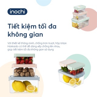 Bộ 2 hộp thực phẩm tritan chữ nhật Hokaido 1000-2000ml - CHÍNH HÃNG INOCHI