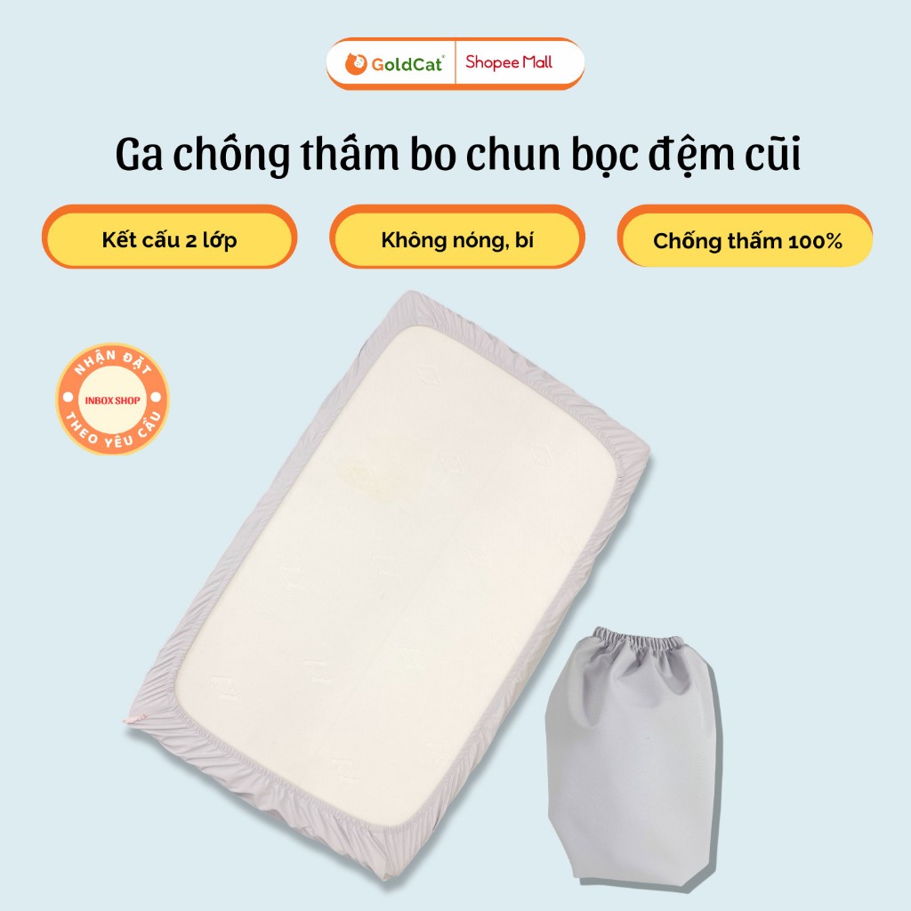 Ảnh Ga Chống Thấm Cho Bé GOLDCAT 2 Lớp Cao Cấp, Mặt Vải Cotton Siêu Mềm, Giúp Ngăn Ẩm Ướt, Hôi Mốc. 1