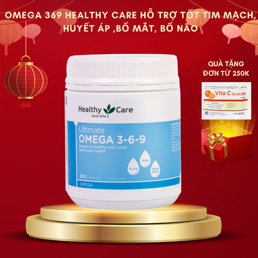 Omega 369 Healthy Care hỗ trợ tốt tim mạch, huyết áp ,bổ mắt, bổ não