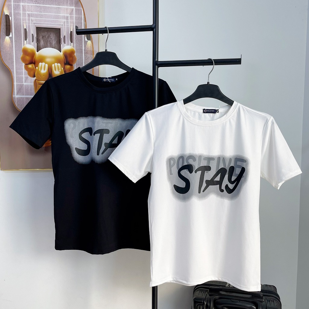 [HKT.17] Áo Phông Nam Cổ tròn in chữ loang thân, vải cotton mịn, co dãn, thoáng mát Menswear Top