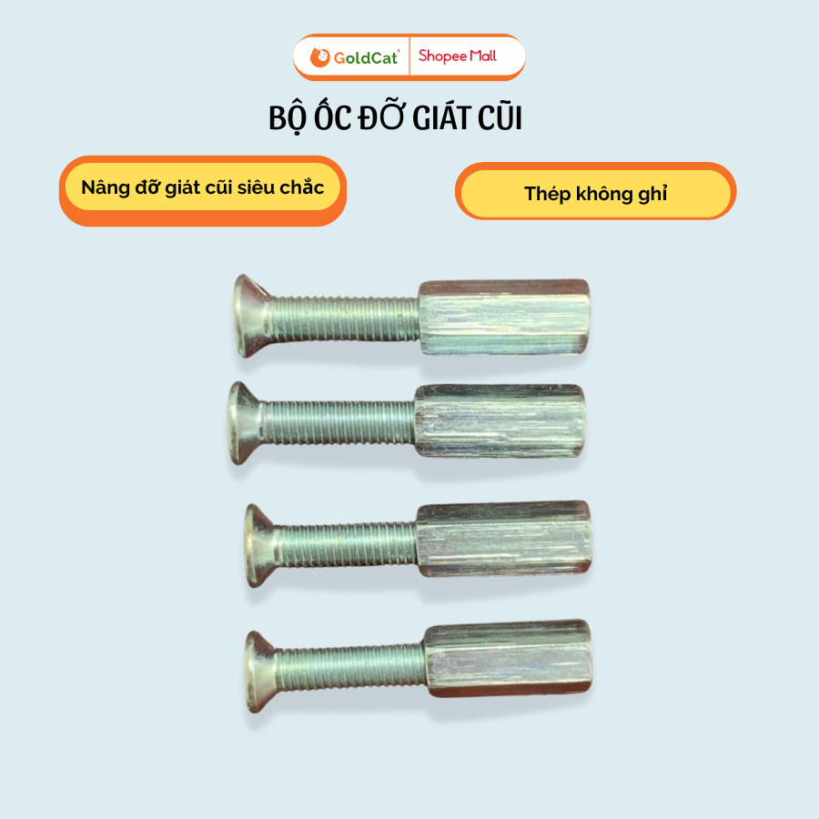 Ảnh Bộ Ốc Đỡ Giát Cũi GOLDCAT Chất Liệu Sắt Không Gỉ Nâng Đỡ Giát Giường Nằm Và Bộ Ốc Gắn Cũi Giúp Cố Định Các Thanh Cũi 1