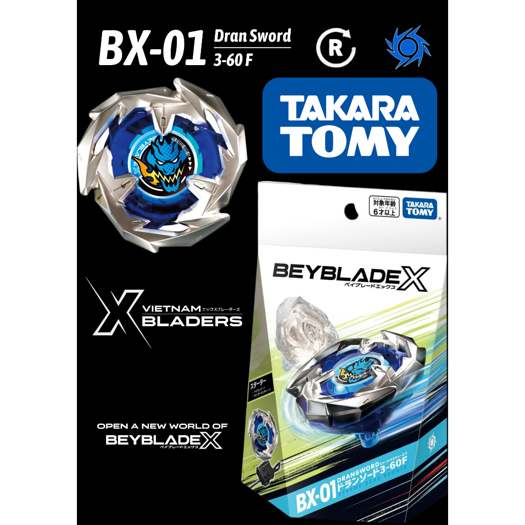 [beyblade X – Takara Tomy] Con Quay Bx 01 Dran Sword 3 60f Starter Set