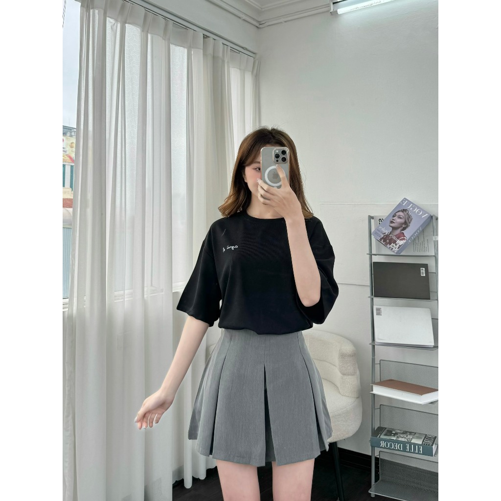 Ảnh Áo phông tổ ong in chữ EMIX freesize dưới 55kg, form dài rộng, chất cotton aophongchu0001/P6K9 3