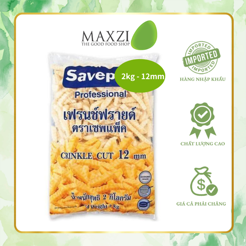 Khoai Tây Chiên miếng hình Răng Cưa 12Mm Savepak 2Kg - Maxzi | Shopee ...