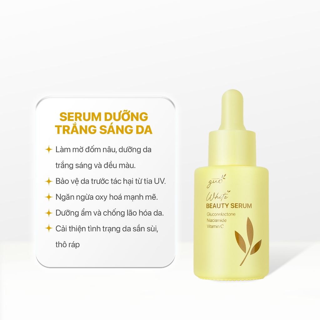 Ảnh Serum dưỡng trắng sáng, mờ thâm nám, ngăn ngừa mụn AHA, BHA, PHA, Vitamin C, Niacinamide GUO 30ml 4