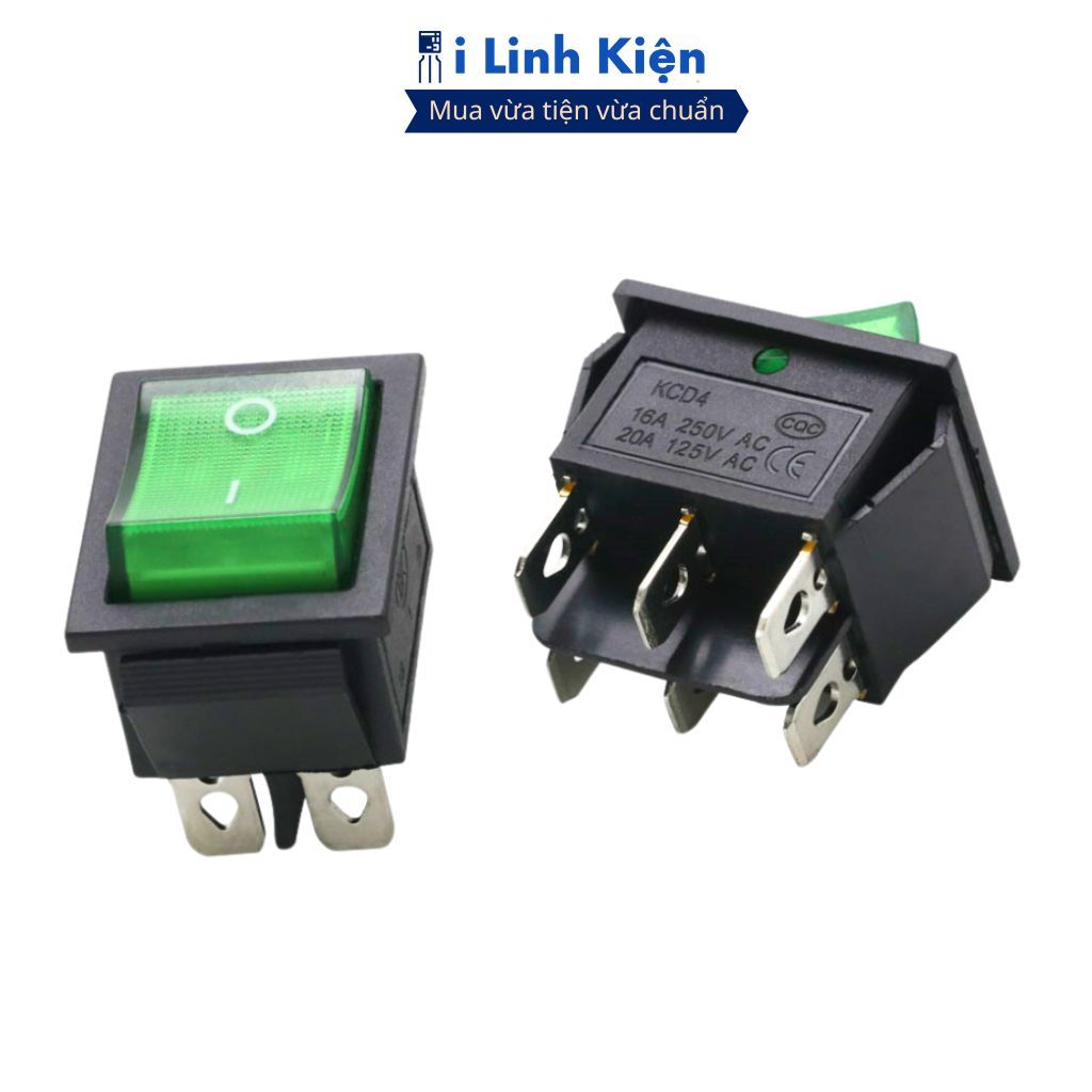 Công tắc bập bênh KCD4 250V 16A 2 chế độ 6 chân đảm bảo chất lượng ilinhkien.