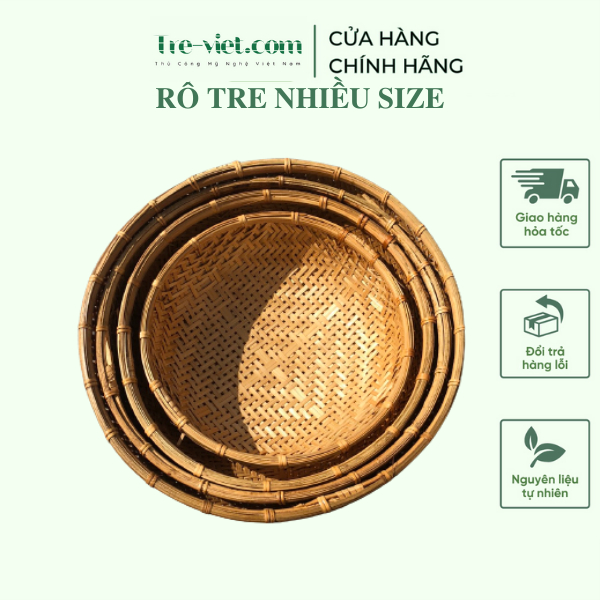 Rá Tre - Rổ Tre Đan Thưa Hun Khói Cạp Mây dùng Trang Trí, Decor, Đựng ...