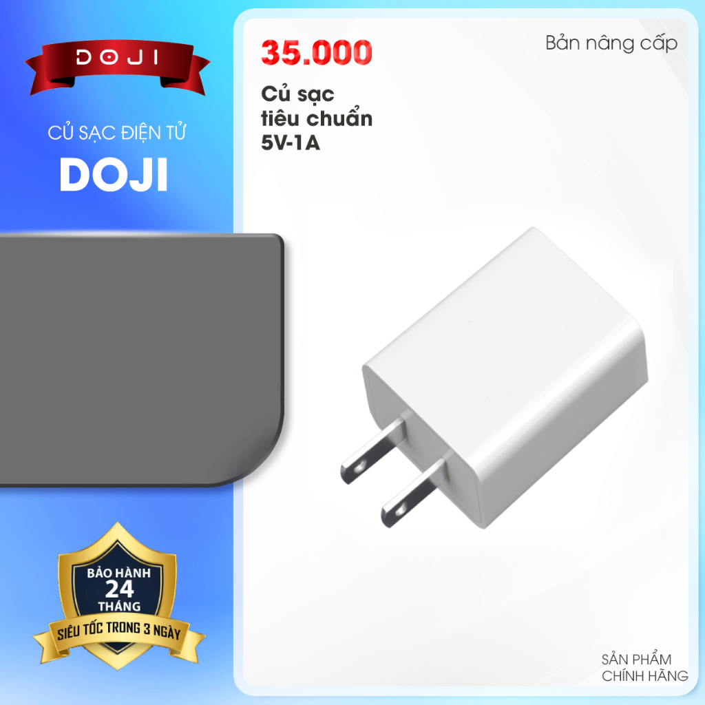 Củ sạc DOJI tiêu chuẩn 5V-1A, bền, đẹp, hiệu quả, không gây chai pin | BigBuy360 - bigbuy360.vn
