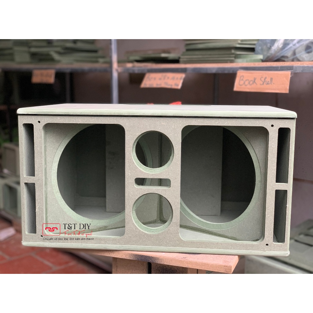 Vỏ box loa K10, v102l, hỏa tiễn bass 25 KT 59x31x37 gỗ mdf xanh 12mm ...