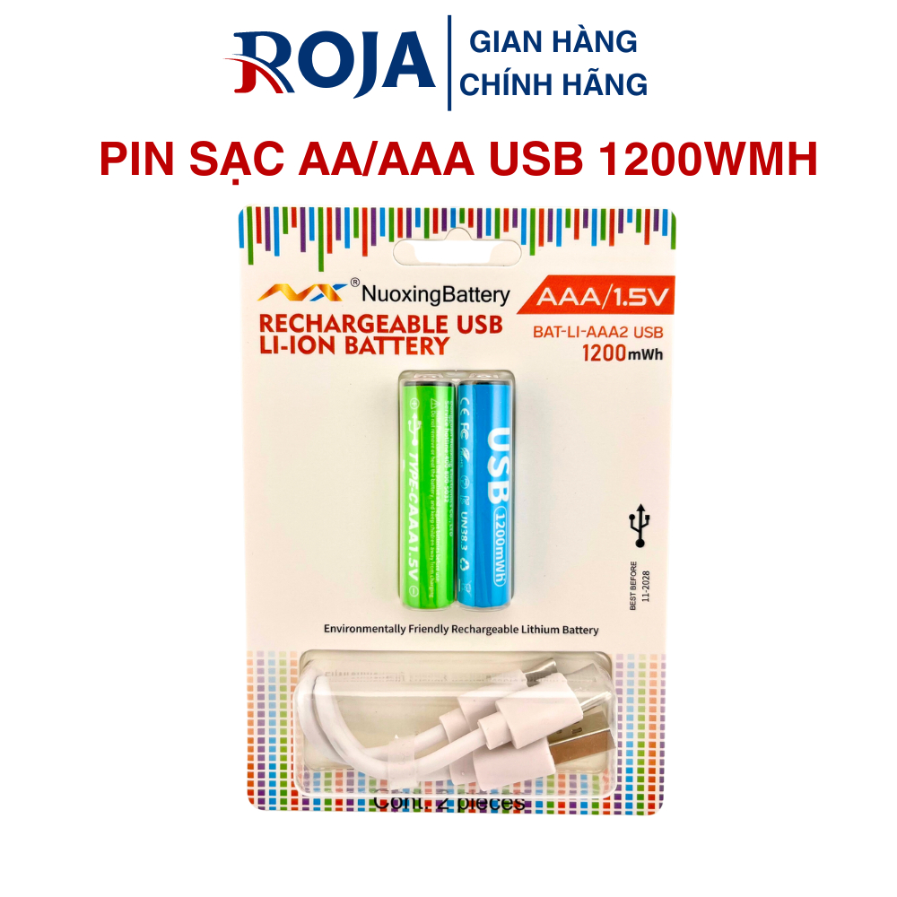 Pin sạc AAA/AA 1.5V 3200mWh cao cấp sạc nhanh trực tiếp bằng cổng micro ...