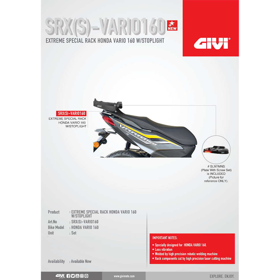 Baga sau Givi SRX / SRV Honda Vario 160