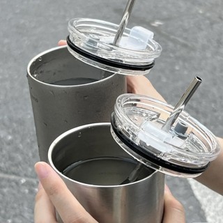 Ly giữ nhiệt iced americano 600ml inox 304 cao cấp không gỉ,cốc uống nước giữ nhiệt có ống hút tiện lợi
