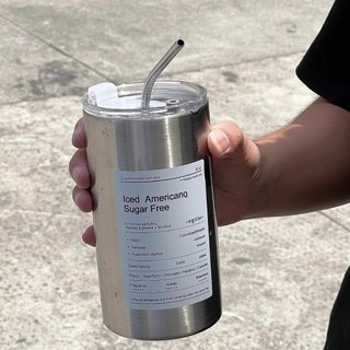 Ly giữ nhiệt iced americano 600ml inox 304 cao cấp không gỉ,cốc uống nước giữ nhiệt có ống hút tiện lợi
