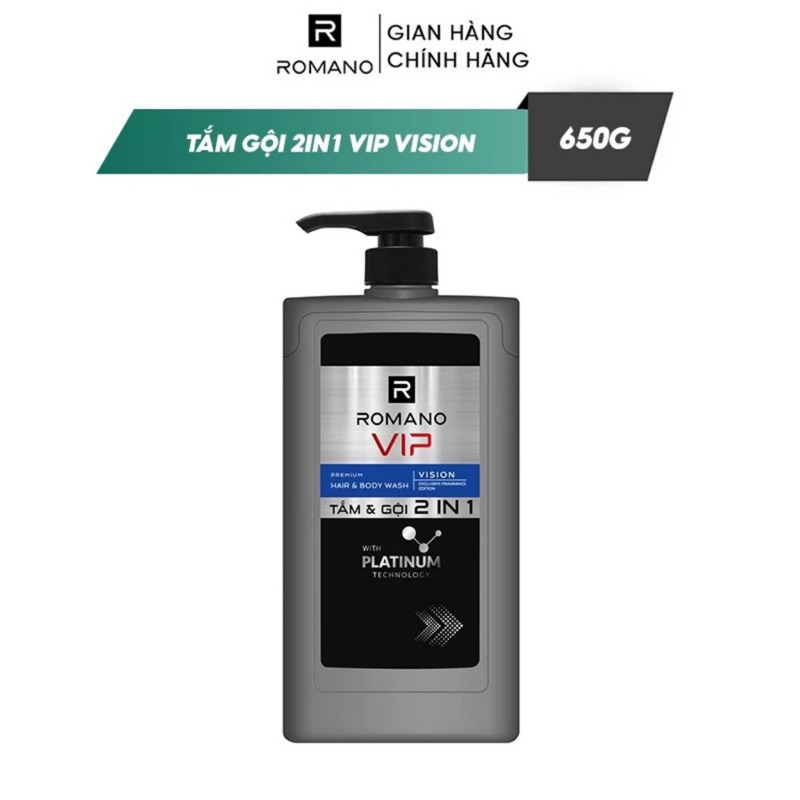 Dầu gội , cao cấp Romano Vip sang trọng đẳng cấp tóc chắc khỏe 650g