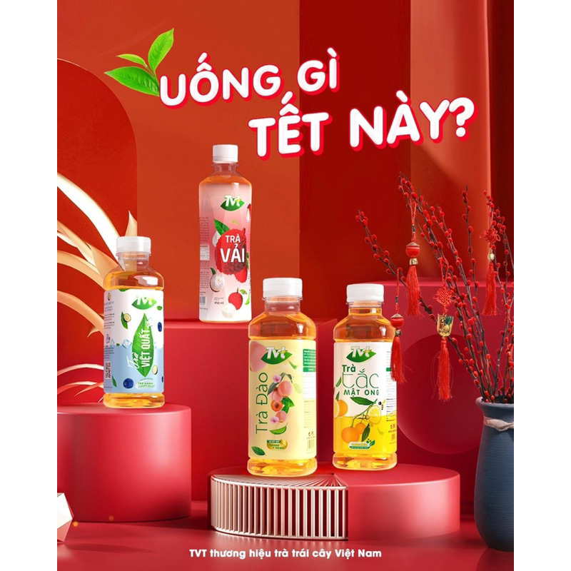 Lốc 6 Chai Nước Tvt Vị Đào/Việt Quất/Trà Tắc 450ml | Shopee Việt Nam