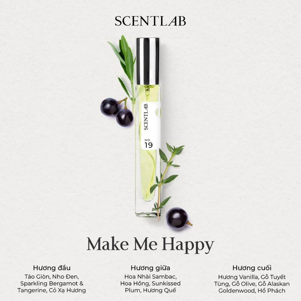 Ảnh Nước hoa nữ SCENTLAB no.19 Make Me Happy hương trái cây mĩ hoa thanh lịch lưu hương lâu fullsize 30ml 3