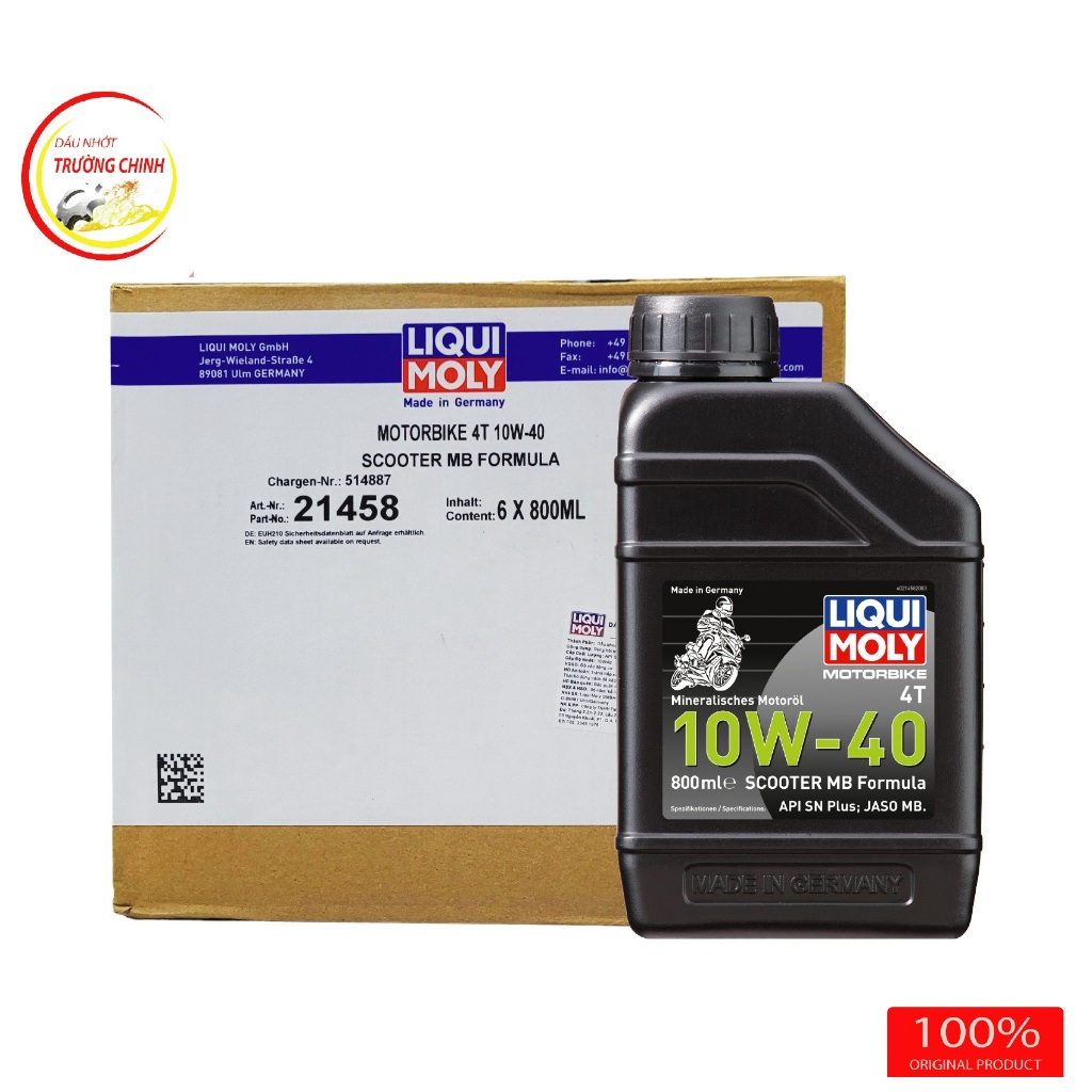 Thùng Nhớt Liqui Moly 10W-40 Scooter MB Formula 800ML dành cho xe ga ...