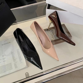 ( Hàng Sẵn Form To lùi size ) GIÀY CAO GÓT BÍCH MŨI NHỌN BÓNG HÀNG NHẬP QC CAO CẤP Mieo Shoes G1235 G1236 G1237