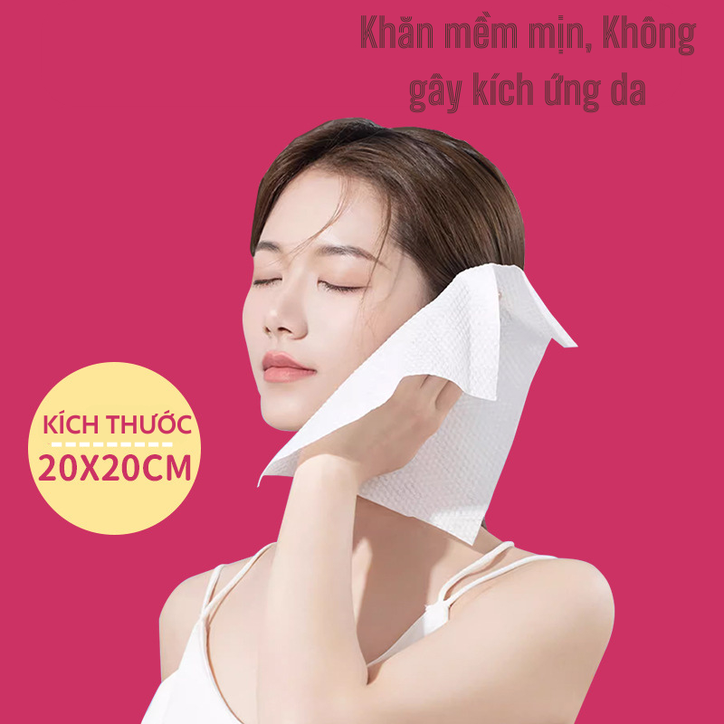 Khăn mặt khô Lotso dùng 1 lần, Khăn tẩy trang dai mềm mịn, Khăn lau đa năng dùng 1 lần