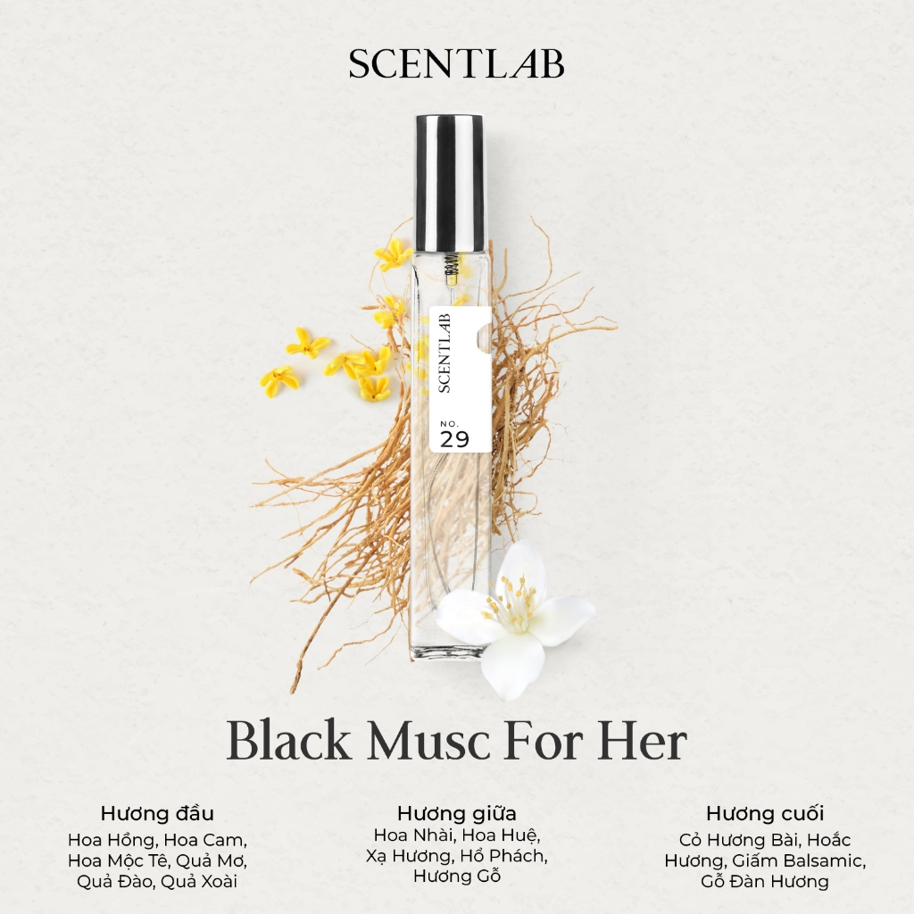 Ảnh Nước hoa nữ hương phấn SCENTLAB No.29 Black musc for her nữ tính nàng thơ tinh dầu thơm lâu fullsize 30ml 3