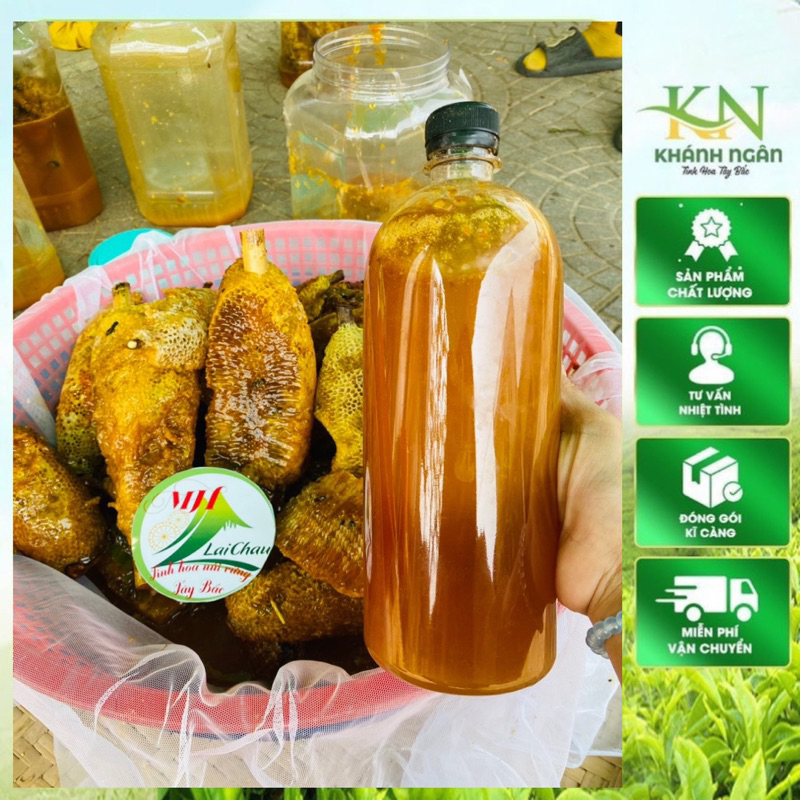 Mật Ong Ruồi Lai Châu 100% mật ong tự nhiên,nguyên chất mật sánh, đặc,thơm 500ml