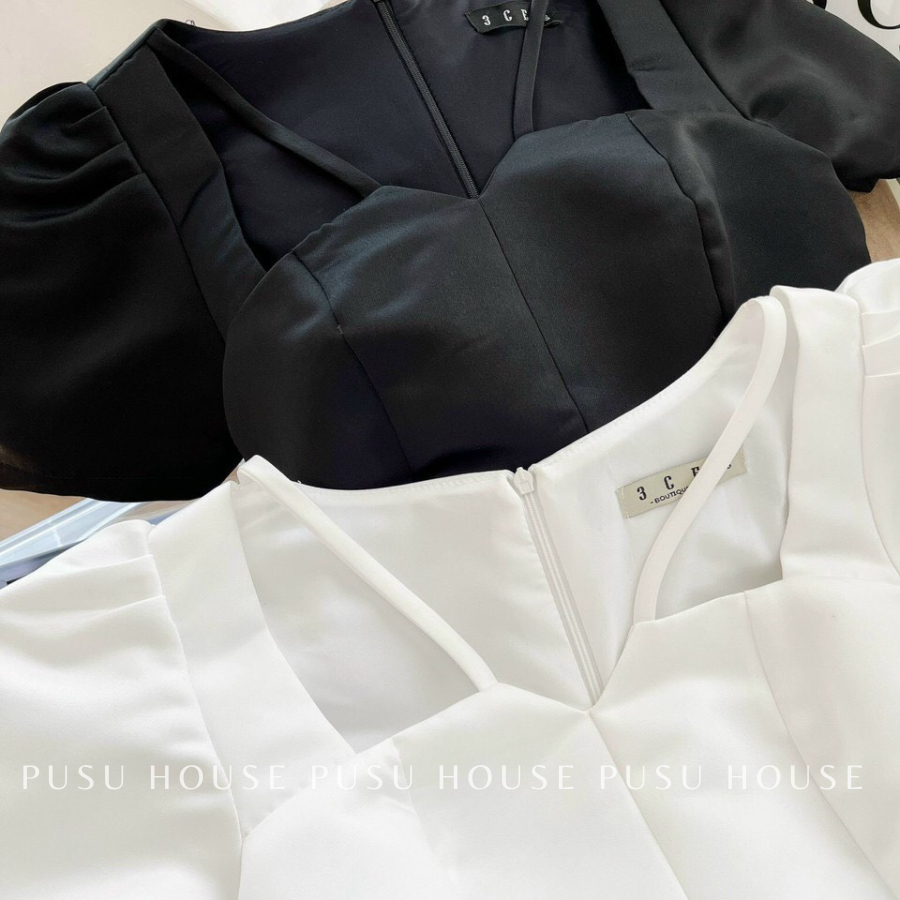 [ HÀNG THẬT 100%] Áo tiểu thư nữ peplum dây chéo dự tiệc công sở dạo phố sang trọng, trẻ trung