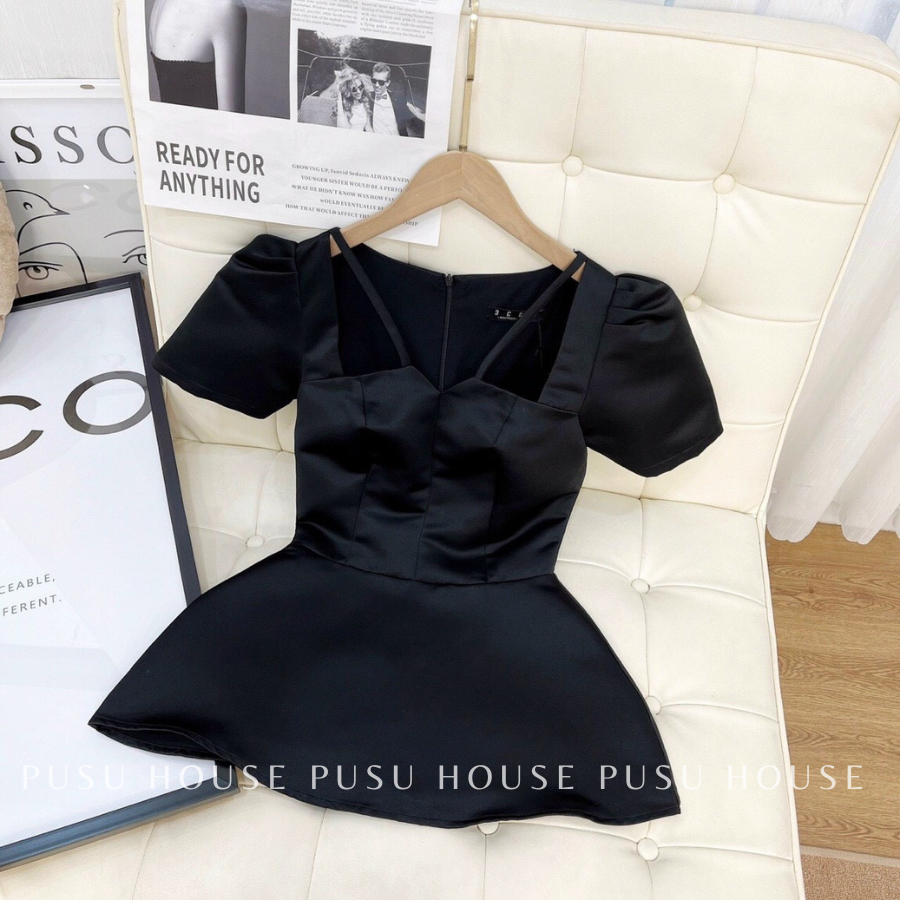 [ HÀNG THẬT 100%] Áo tiểu thư nữ peplum dây chéo dự tiệc công sở dạo phố sang trọng, trẻ trung