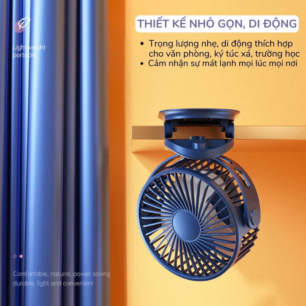 Giải Nhiệt Ngay Tại Chỗ: Quạt Mini Tích Điện Để Bàn - Đối Tác Hoàn Hảo Cho Dân Văn Phòng - Chi tiết 5