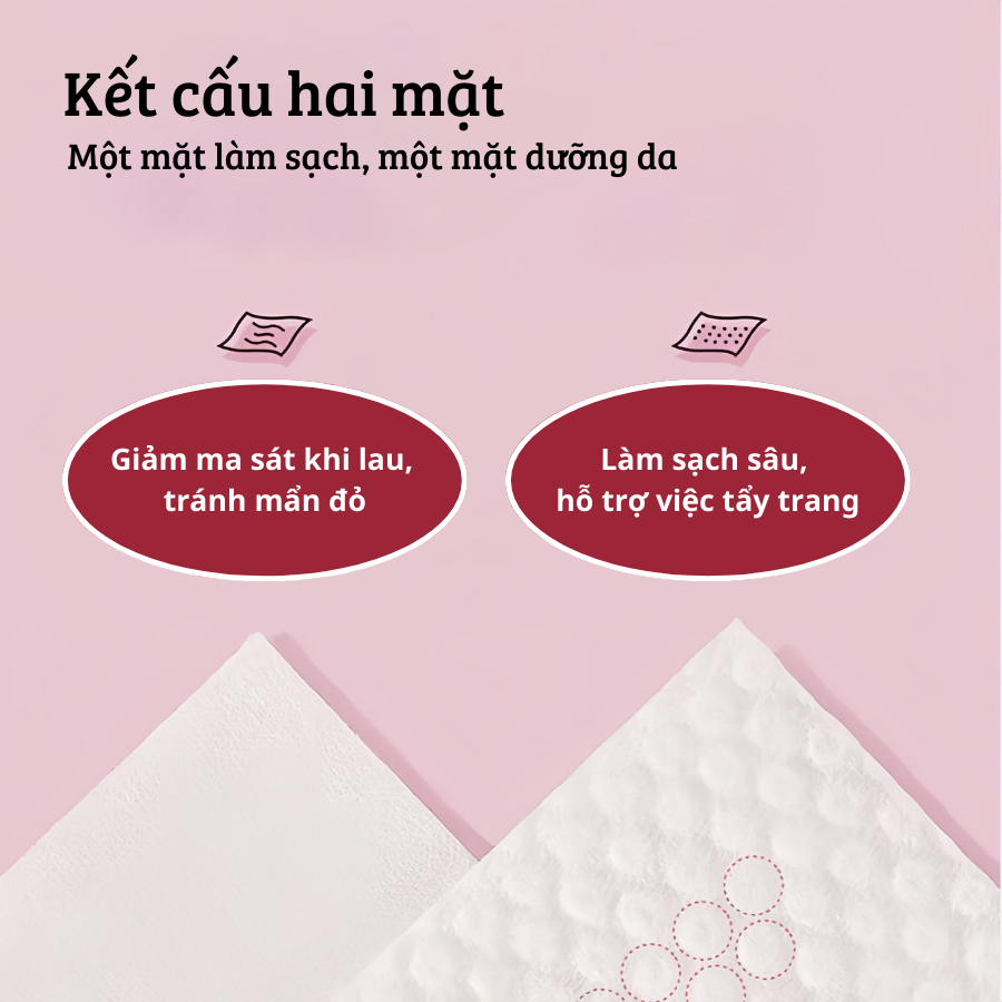 Khăn mặt khô Lotso dùng 1 lần, Khăn tẩy trang dai mềm mịn, Khăn lau đa năng dùng 1 lần