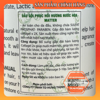 Cặp dầu gội xả MATTER 750ml (CHÍNH HÃNG) Phục Hồi Ngăn Tóc Gãy Rụng