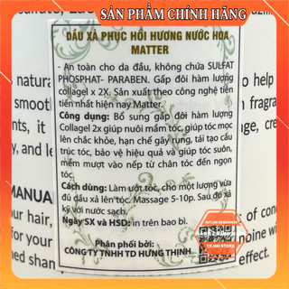 Cặp dầu gội xả MATTER 750ml (CHÍNH HÃNG) Phục Hồi Ngăn Tóc Gãy Rụng