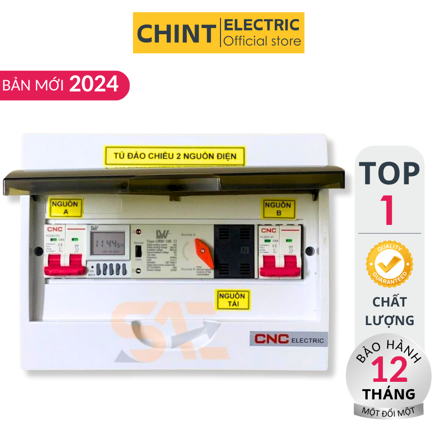 Tủ điện ATS 2P-100A đảo chiều 2 nguồn công tơ không gián đoạn, tự động ...