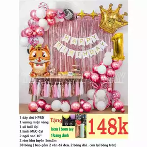Set Bóng Bay Trang Trí Sinh Nhật Tuổi Mèo - Tiến Bóng Bay