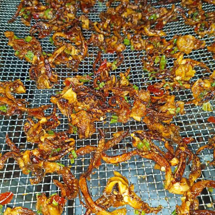 [Hút Chân Không] Râu Mực Rim Tỏi Ớt Vị Biển Hải Sản Sấy Khô Ăn Liền Với Cơm Nóng