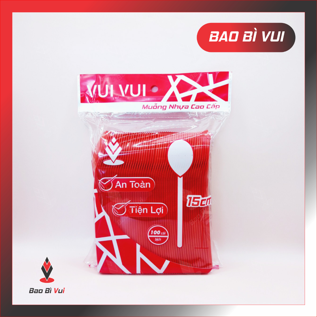[ SỈ ] Thùng 5000 cái muỗng nhựa 15cm cao cấp - BAO BÌ VUI