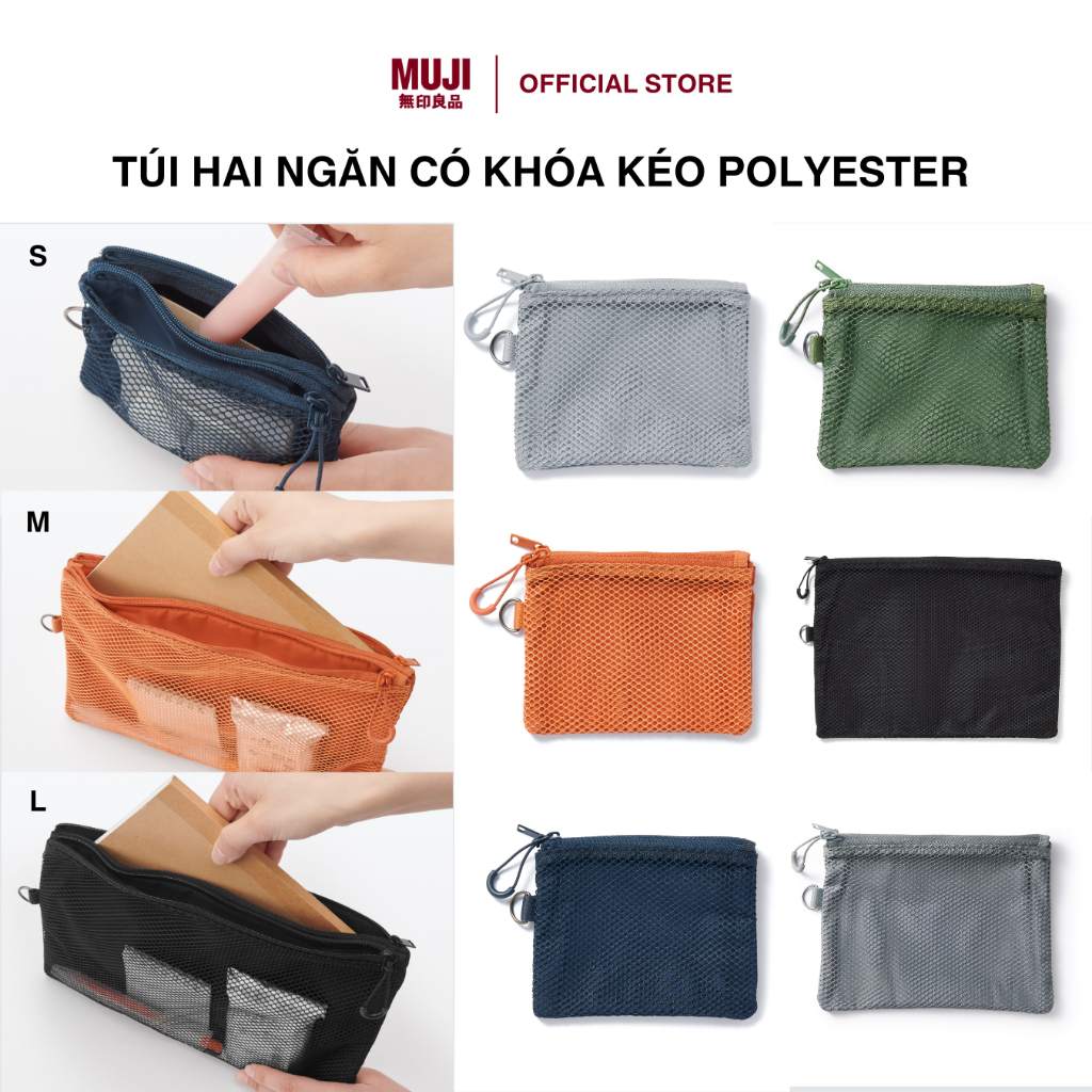 Túi Hai Ngăn Có Khóa Kéo Polyester MUJI | Shopee Việt Nam