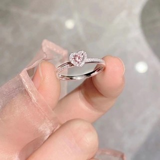 Nhẫn bạc nữ LAMY Sparkling Heart Ring Pink 8195