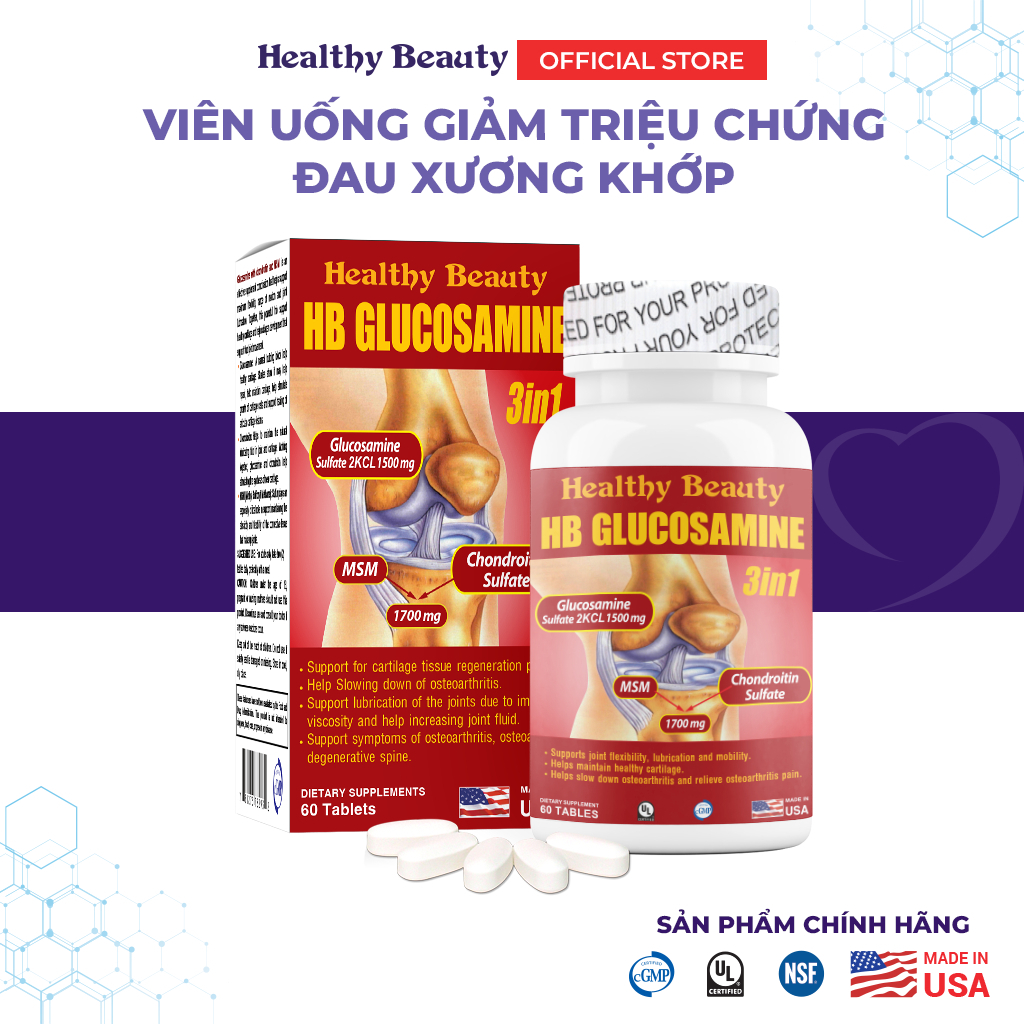 Ảnh Viên uống HB Glucosamine 3 in 1 60 viên - 200 viên 1