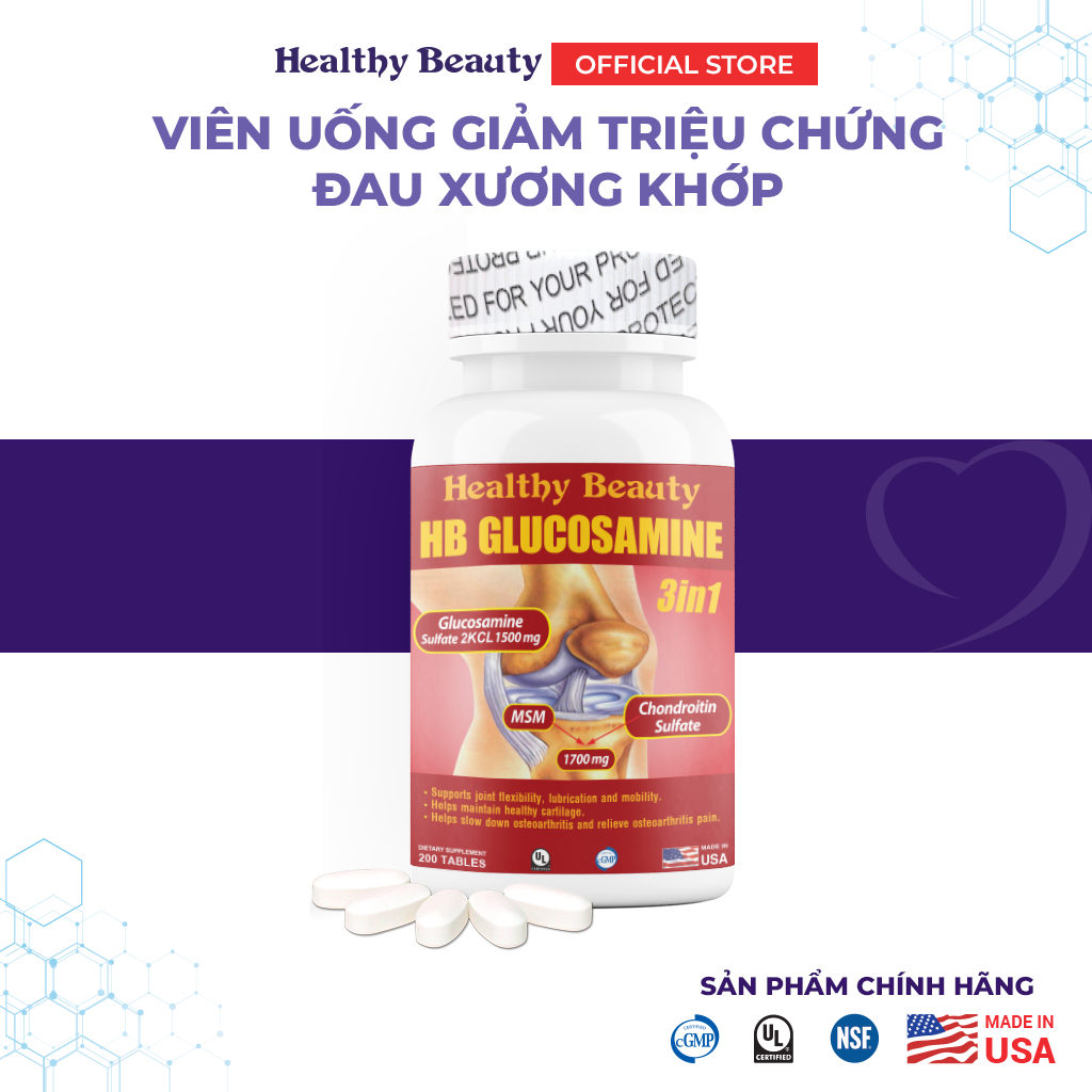 Ảnh Viên uống HB Glucosamine 3 in 1 60 viên - 200 viên 3